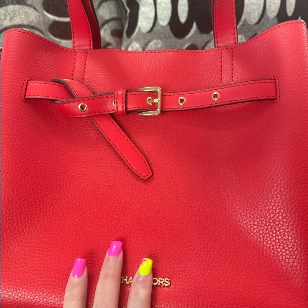 NWT- Michael Kors Red Satchel with Gold Hardware